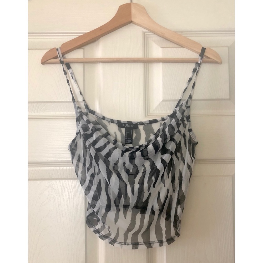 Zebra Mesh Crop Top
